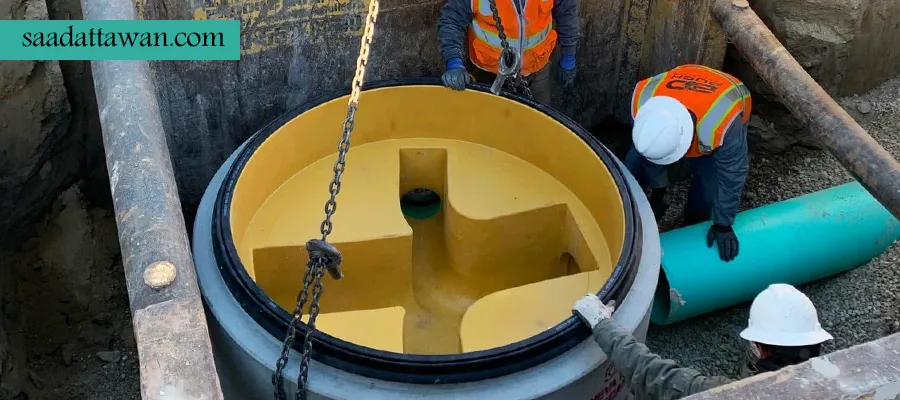 نصب منهول پلی اتیلنی فاضلاب