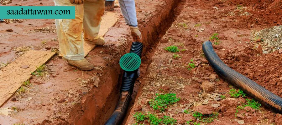 اجرای سیستم زهکشی با لوله زهکشی سوراخدار